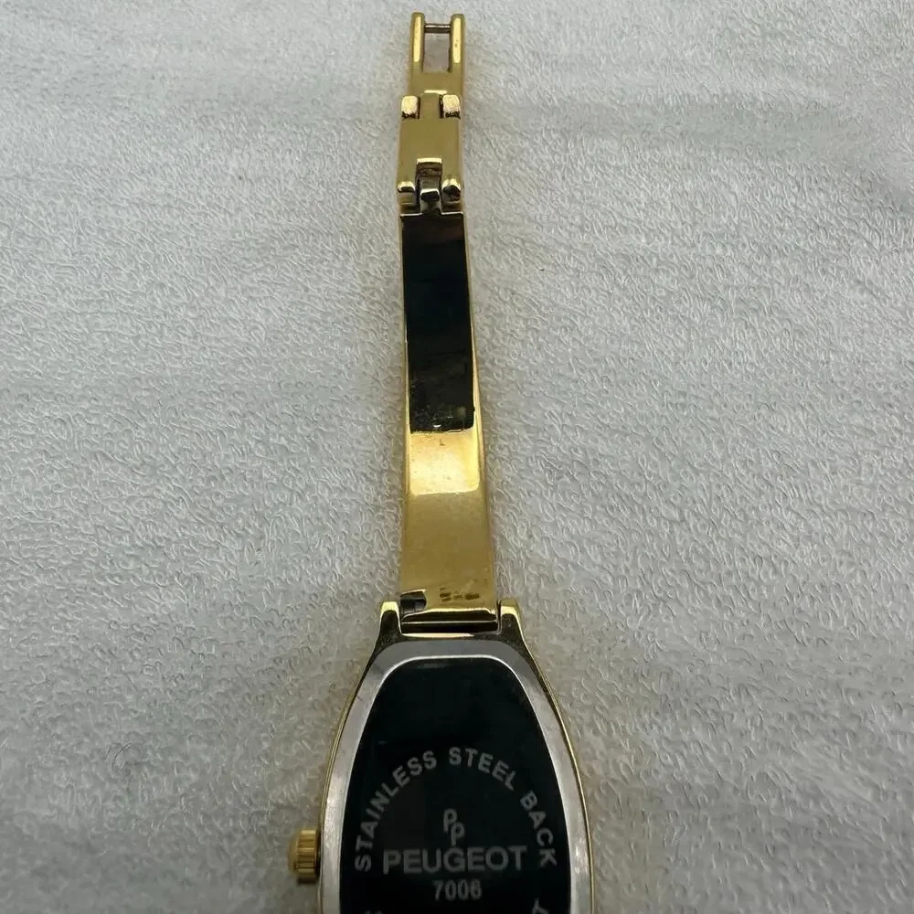 Peugeot Gold Tone Quartz Watch – Mother-of-Pearl Face